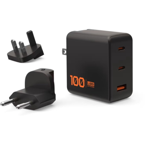 UAG SRGE 100W 3Port 2USB-C - 1USB-A Wall Charger WW Black