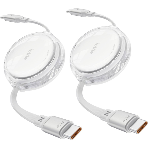 iOttie 100W Retractable USB-C Cable 2 Pack - white