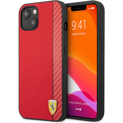 Ferrari On Track Carbon Stripe Case for iPhone 13 mini - Red