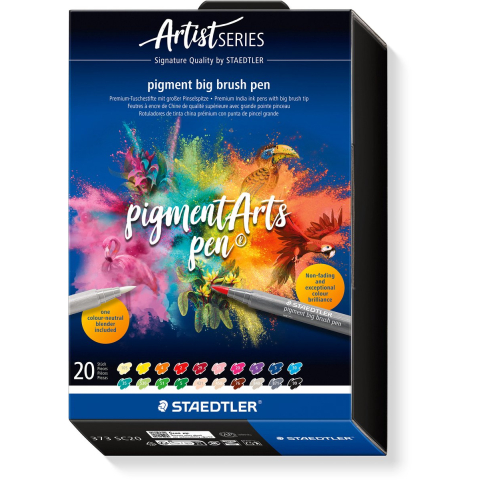 Staedtler Pigment big brush pen 20pcs + one blending pen