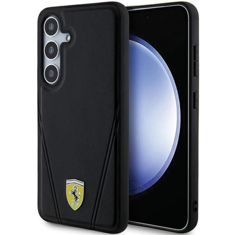Ferrari Hot Stamp V Lines MagSafe Case for Samsung Galaxy S24 - Black