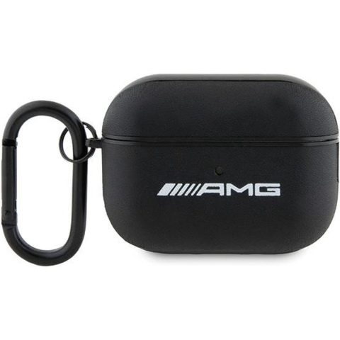 Mercedes AMG Leather White Logo Case for AirPods Pro 2 (2022/2023) - Black