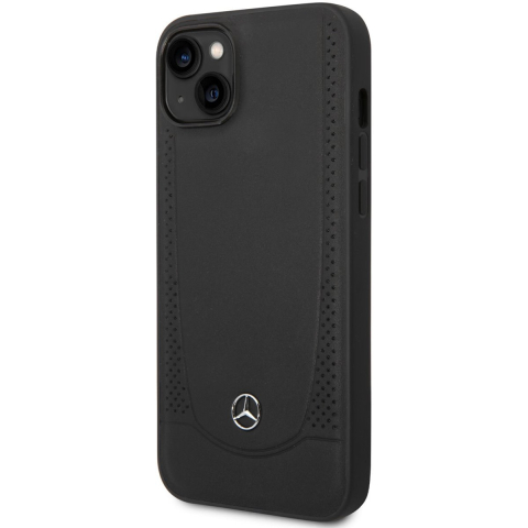 Mercedes Leather Urban Case for iPhone 14 Plus - Black