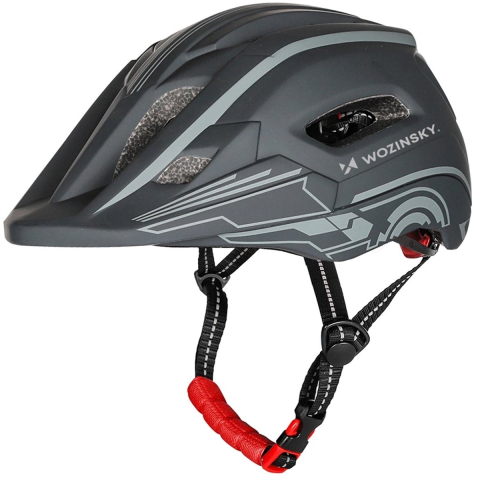 Wozinsky Fullface Children's Bicycle Helmet with USB Rear Light 52-56 cm - Grey