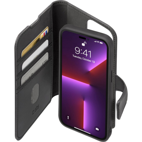 SBS Novelty Book Case with Removable Cover for iPhone 14 Pro Max® - Black