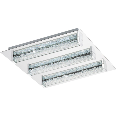 EGLO CARDITO-S PLAFOND 6X470LM 470X470 CHROOM/KRISTAL
