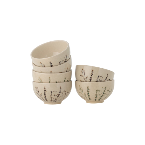 Bloomingville – Bea schaal – naturel – set van 6 – Ø11,5 × H6,5 cm