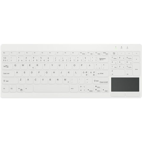 Cherry Medical AK-C7412F - keyboard - compact compact - with touchpad - QWERTY - Pan Nordic - white Input Device - Toetsenbord - Noords - Wit