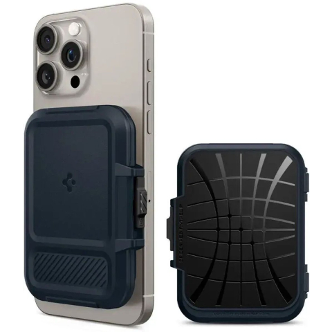 Spigen iPhone Lock Fit MagSafe Wallet - metal slate