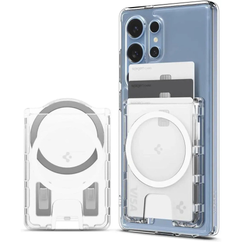 Spigen Ultra Hybrid Wallet MagSafe+ - crystal clear - Samsung Galaxy S25 Series