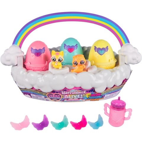 Hatchimals Alive Neon Rainbow Basket
