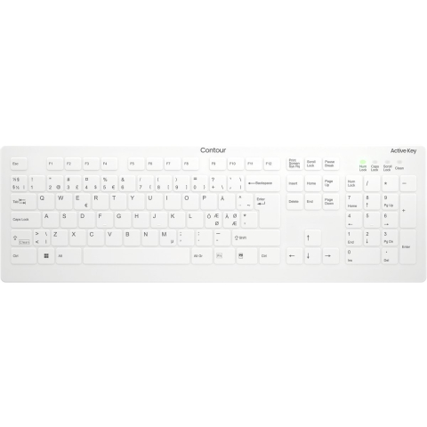 Cherry Active Key AK-C8112 - keyboard - wipe disinfection flat key profile - QWERTY - Pan Nordic - white Input Device - Toetsenbord - Noords - Wit