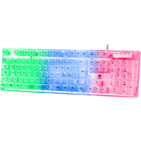 Deltaco GAMING DK250 Transparent Membrane Keyboard - Gaming toetsenbord - Noords - Transparent