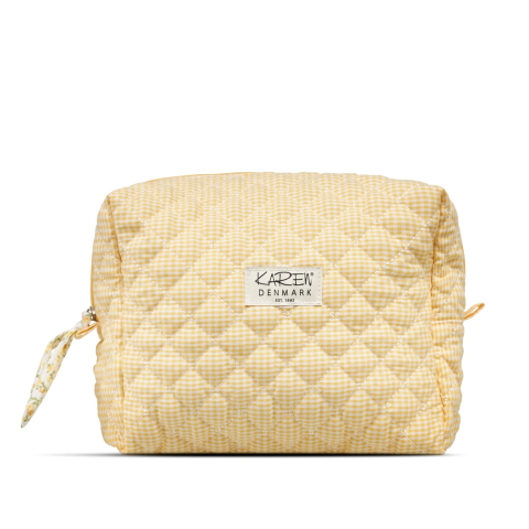 Karen - Grote toilettas - Geel geruite quilt
