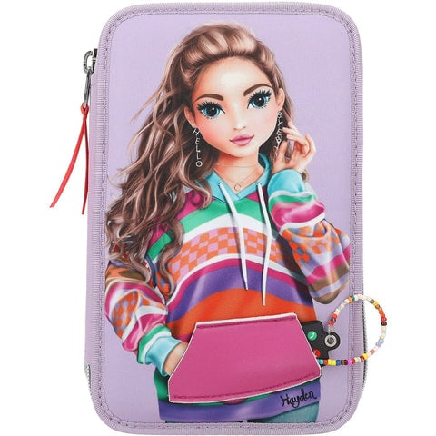 Topmodel Triple Pencil Case with Smart Phone Appliqué JOY