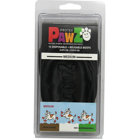 Buster Pawz - Dog shoe M 7.6cm black 12 pcs - (278096)