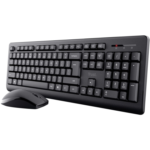 Trust Primo Wireless Deskset Nordic - Keyboard and mouse set - Noords - Zwart