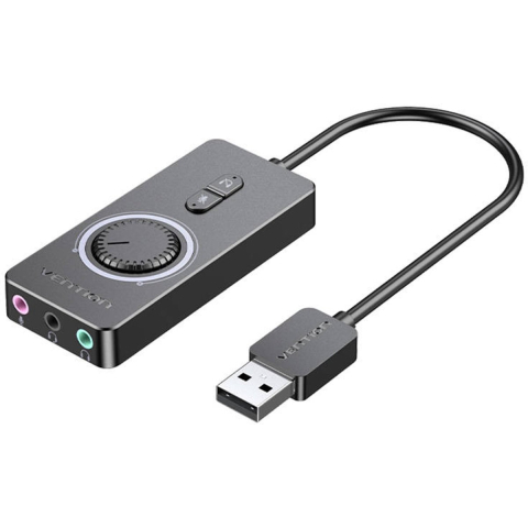 Vention External USB 2.0 audio card 1m (black)