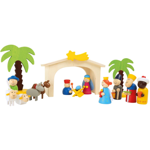 Small Foot - Wooden Nativity Scene Playset 15dlg.