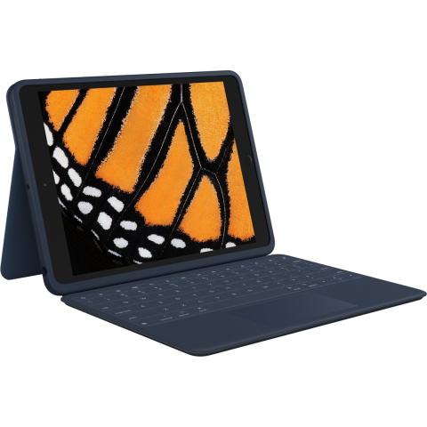 Logitech Rugged Combo 3 Touch for Education - Toetsenbord and folio case - with trackpad - QWERTY - Pan Noords - Keyboard and folio case - Noords - Blauw
