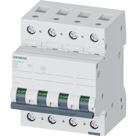 Siemens Circuit breaker 400v 10ka 3+n--pole C 63a