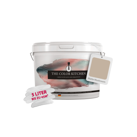 AS CRÉATION Muurverf, 5 L (Mat Paddenstoel Beige)