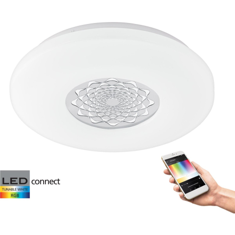 EGLO CAPASSO-C wandarmatuur/plafonniÃ¨re, wit, chroom