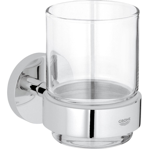 Grohe Essentials Crystal glass with holder, chrome