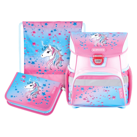 HERLITZ Schooltas Loop Plus - 3-delig - met etui en gymtas (Unicorn)