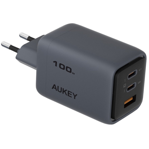 AUKEY Comet Mix Charger 100W 3-Poorts - Grijs