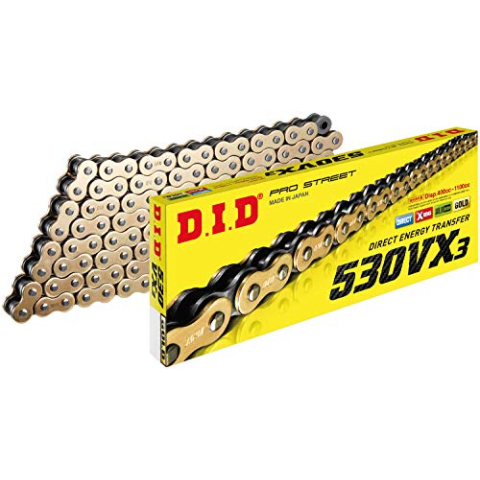 D.I.D. 530VX3G112ZB DID 525VX3 goud/zwart X-ring ketting 112 links