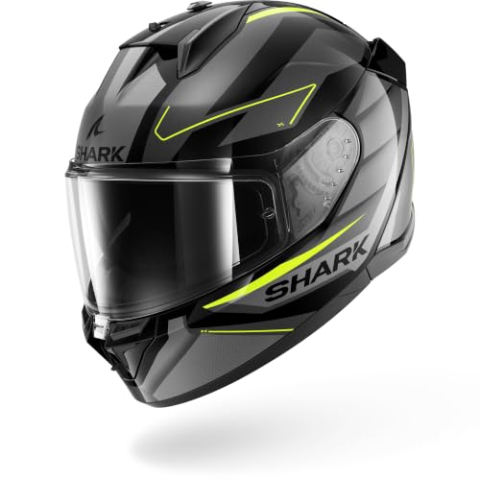 SHARK, Full face motorcycle helmet D-SKWAL 3 SLIZER black anthracite yellow KAY, XS