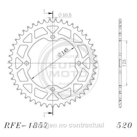 Supersprox stalen kroon Yamaha 520 x 38 (RFE1857X38BLK)