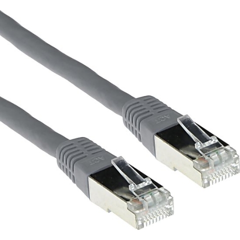 ACT Grijze 1 meter LSZH SFTP CAT6 patchkabel met RJ45 connectoren FB9001