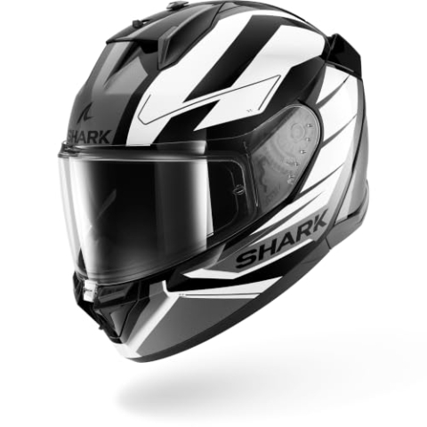 SHARK, Full face motorcycle helmet D-SKWAL 3 SLIZER black white anthracite KWA, XL