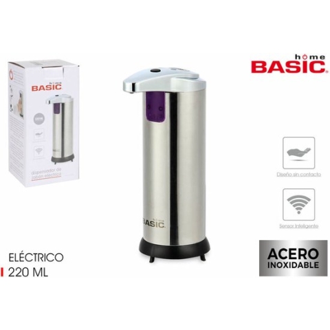 Automatische Zeepdispenser met Sensor Basic Home Roestvrij staal (220 ml) (12 x 7 x 18,5 cm)