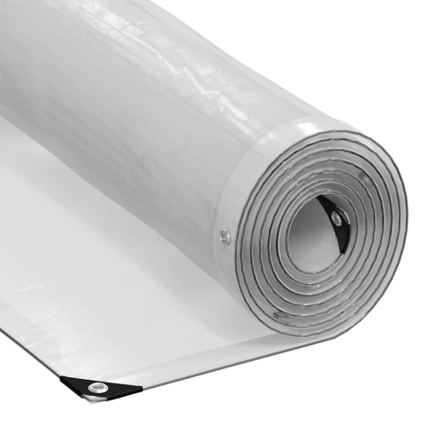VidaXL Doorzichtig zeildoek met zeilringen 8x8 m polyethyleen