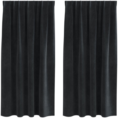 VidaXL Gordijnen 2 st zwart 140 x 175 cm fluweel