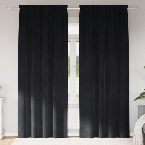 VidaXL Gordijnen 2 st zwart 140 x 225 cm fluweel