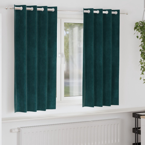 VidaXL Gordijnen 2 st donkergroen 140 x 175 cm fluweel