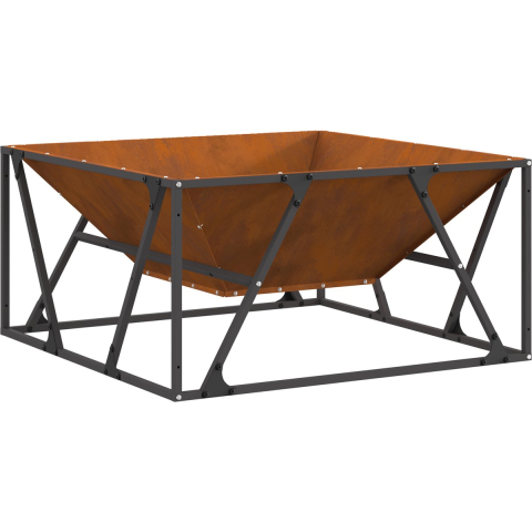 VidaXL Vuurkom roestig 80 x 80 x 40 cm weervast staal