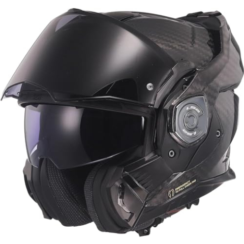 LS2, Motorcycle modular helmet ADVANT X Carbon black, XL | Condenswerend