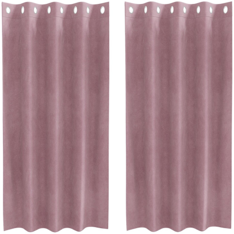 VidaXL Gordijnen 2 st donkerroze 140 x 175 cm fluweel