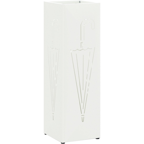 VidaXL Regen paraplu standaard wit 15,5 x 15,5 x 49 cm staal