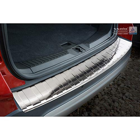 RVS Achterbumperprotector compatibel met Ford Kuga II 2013-2019 'Ribs' (Lange versie)