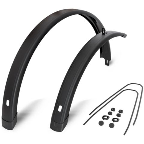Eurofender Spatbord set tempo square 28 inch 58mm - zwart