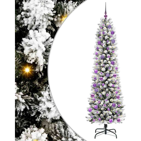 VidaXL Kunstkerstboom wit 240 cm pvc en metaal en plastic
