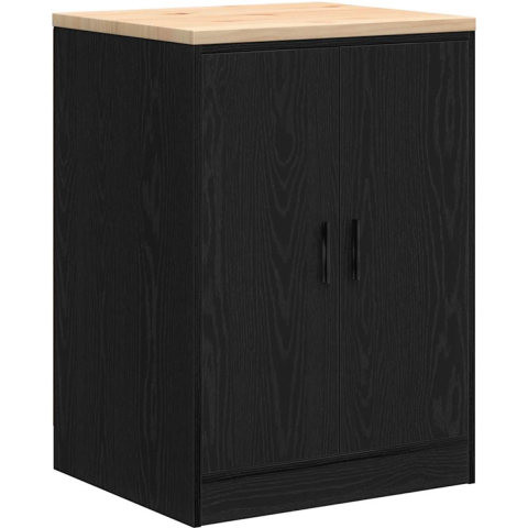 VidaXL Garagekast 60x51x85 cm massief grenenhout zwart