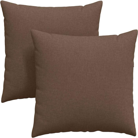 VidaXL Sofa kussens 2 st stof bruin 80 x 80 cm