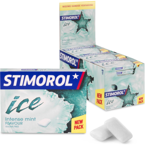 Stimorol ice intense mint - kauwgom - suikervrij - 1x27stuks